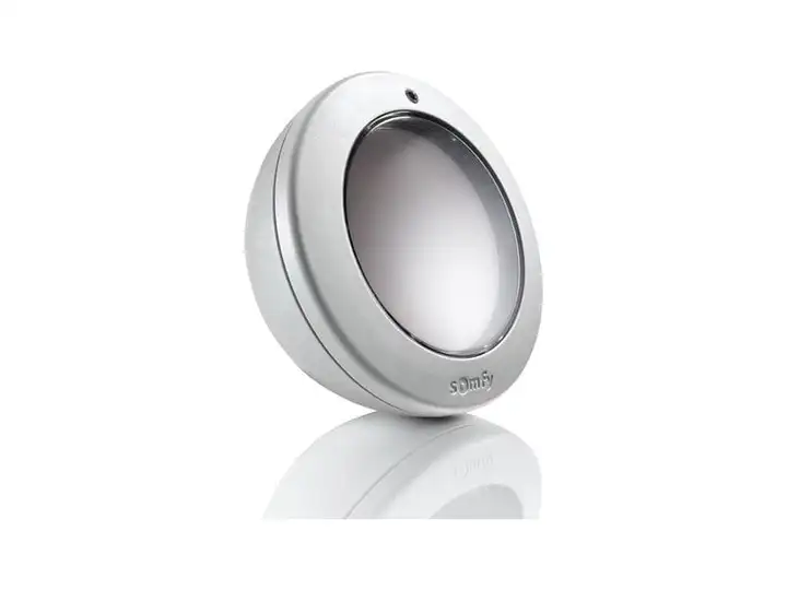 Capteur de soleil Somfy, dôme blanc sur son support